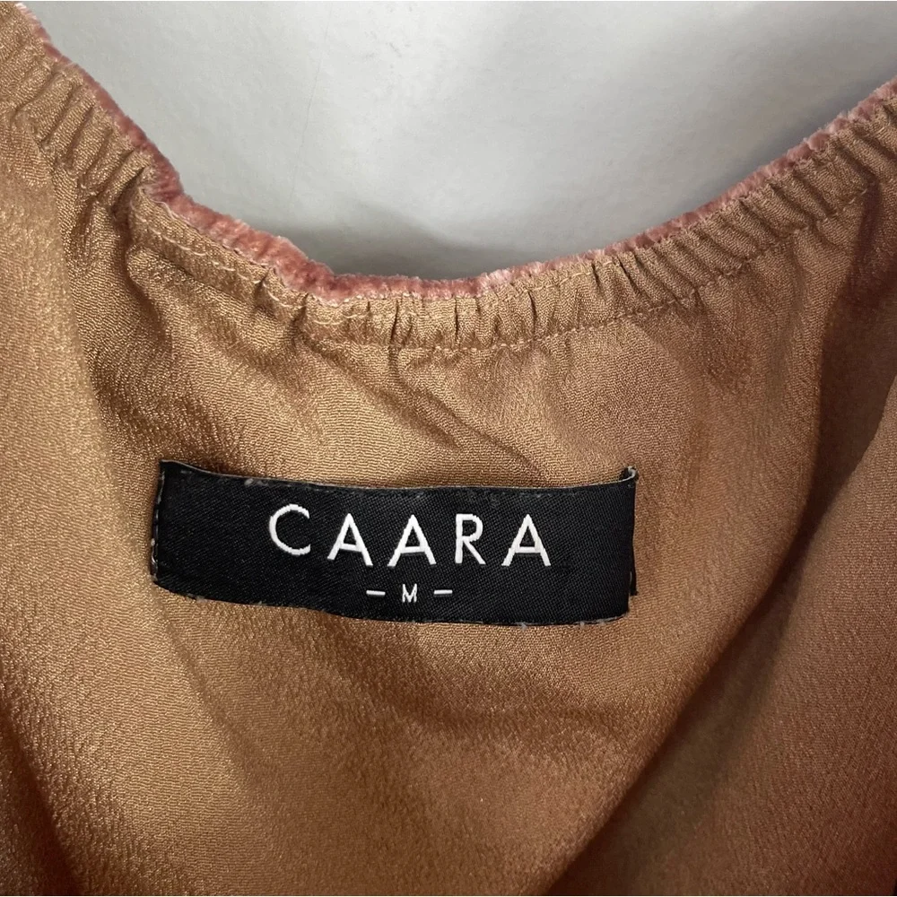 CAARA 100% Silk Crushed Velvet Spaghetti Strap Cami Camisole Top In Rust M - Picture 3 of 16